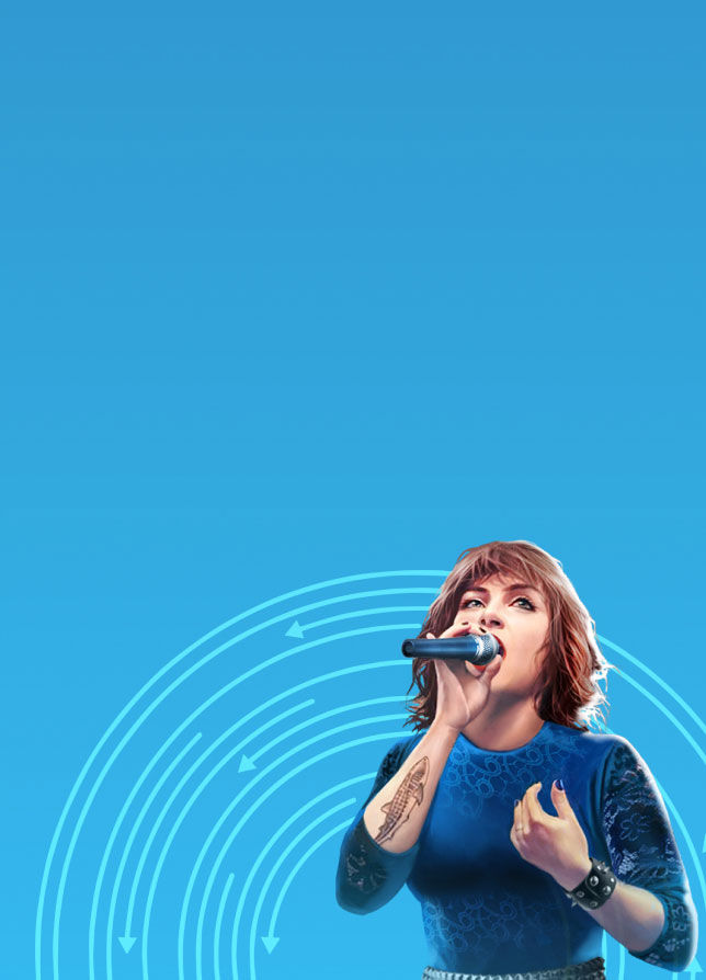 Singer performing on stage, Play'n GO Music